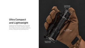 Nitecore EDC35 pocket clip in use for hands-free lighting.