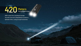 Nitecore EDC37 OLED display shows real-time lumen and runtime.