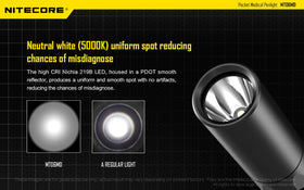 NITECORE MT06MD stainless steel pocket clip keeps it secure in scrub pockets