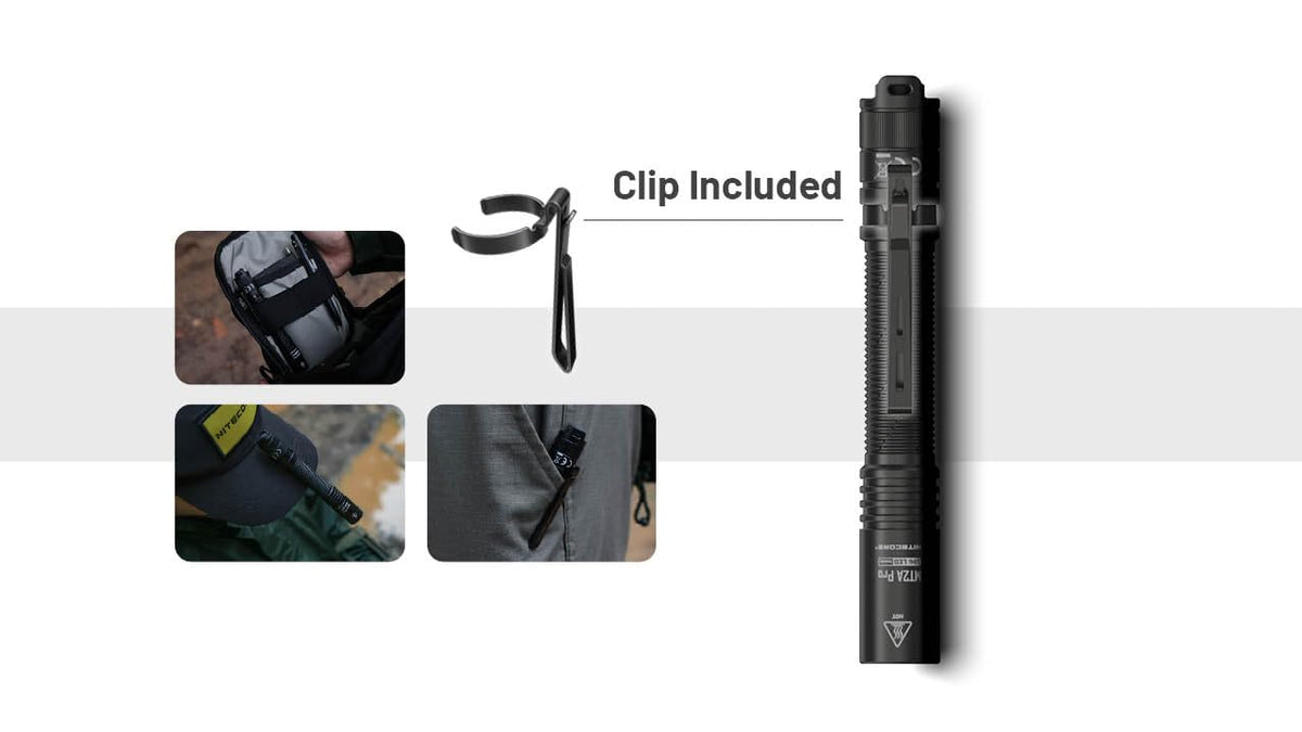 Nitecore MT2A Pro responsive tail switch for quick brightness.
