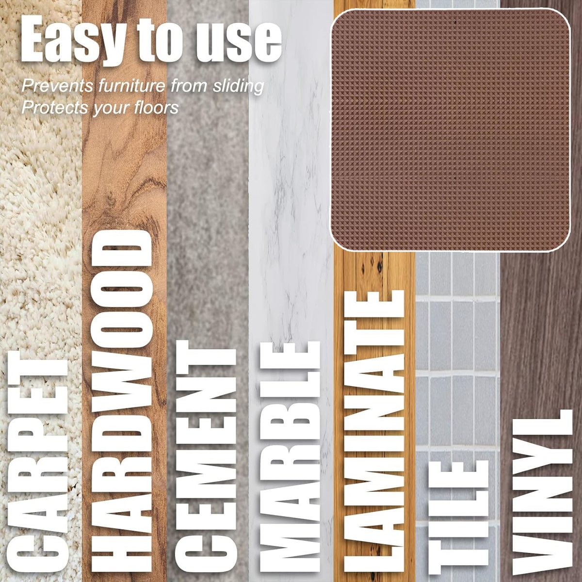 Niteguy non-slip recliner pad on wood or tile surfaces.
