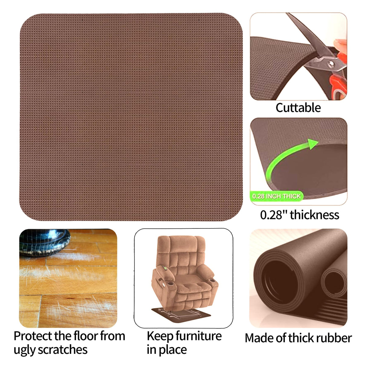 Niteguy 30x30 inch pad provides stable grip for large recliners.