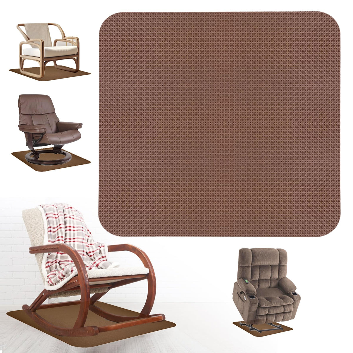 Niteguy recliner pad under chair for non-slip hardwood protection.