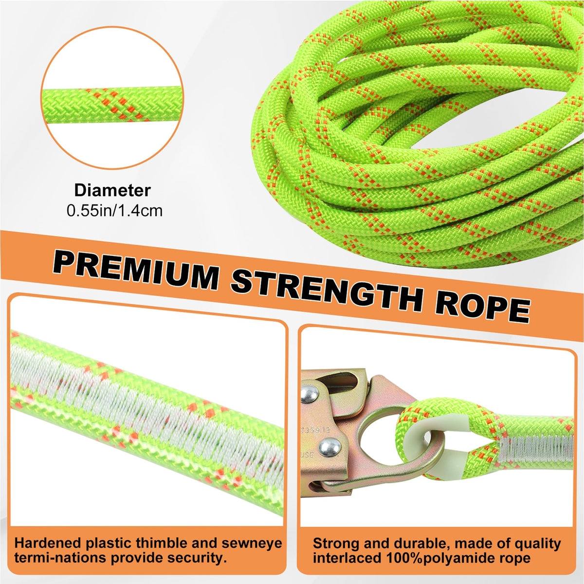 NIUSIDA roof safety gear with snap hooks for easy movement on elevated work.