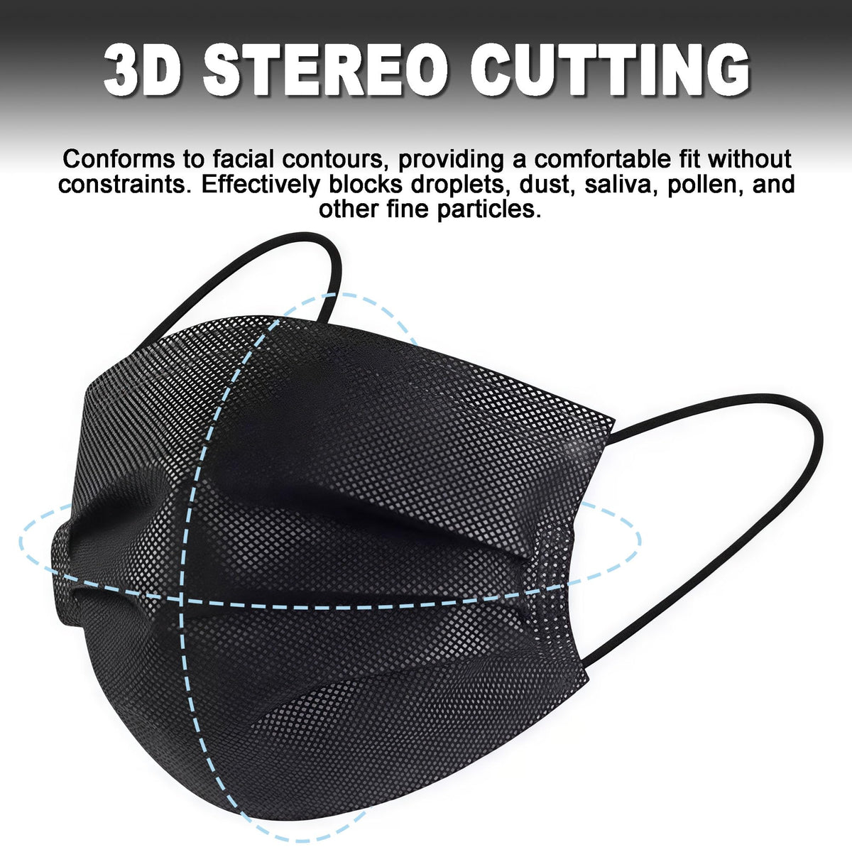 Close-up of NIWOPO 3-ply mask showing breathable fabric for all-day wear