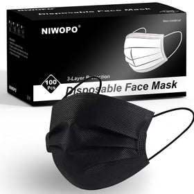 NIWOPO disposable face masks 100-pack with 3-ply design for daily protection and comfort