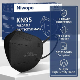 NIWOPO KN95 mask box for compact storage at home or office.