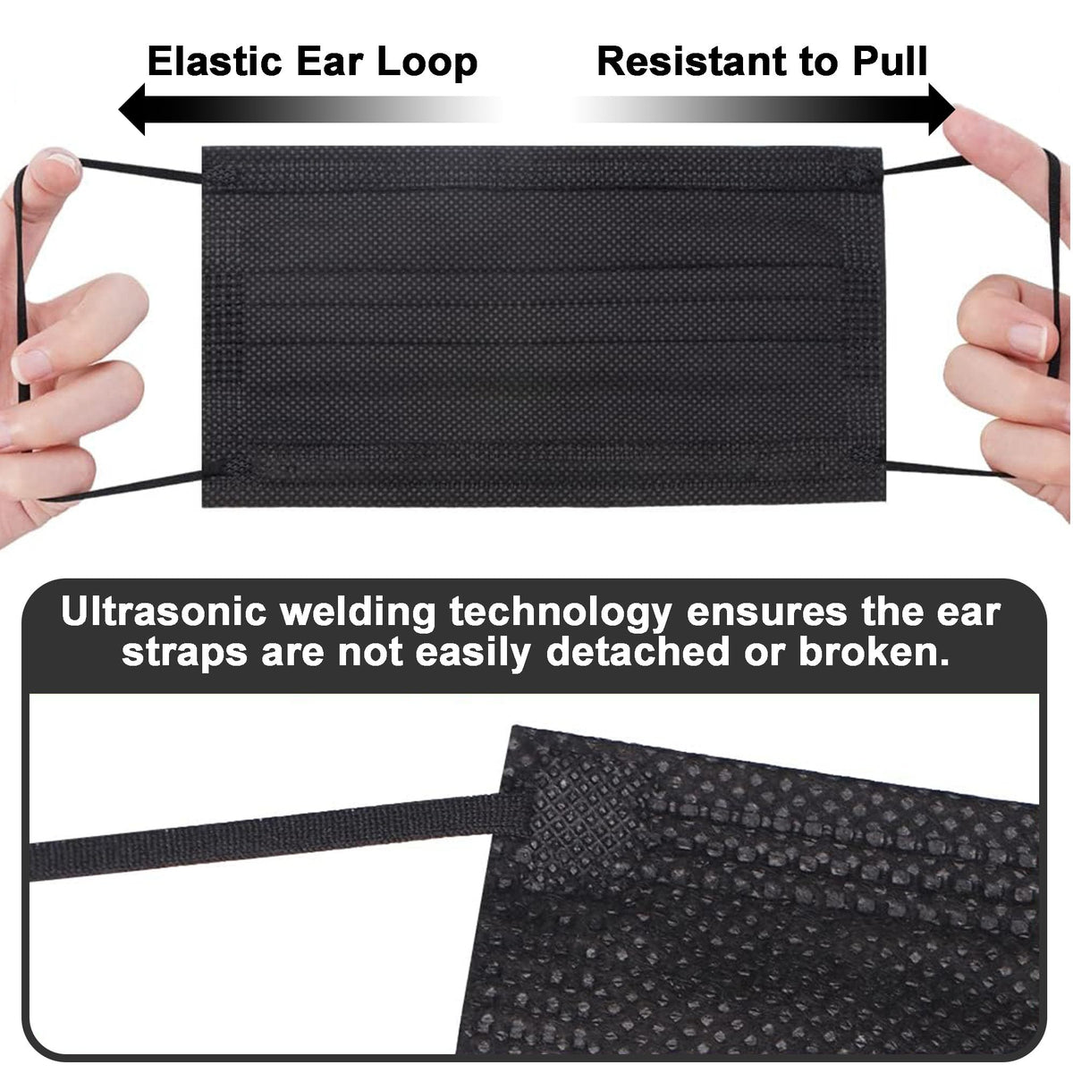 NIWOPO mask featuring soft elastic ear loops for long wear comfort