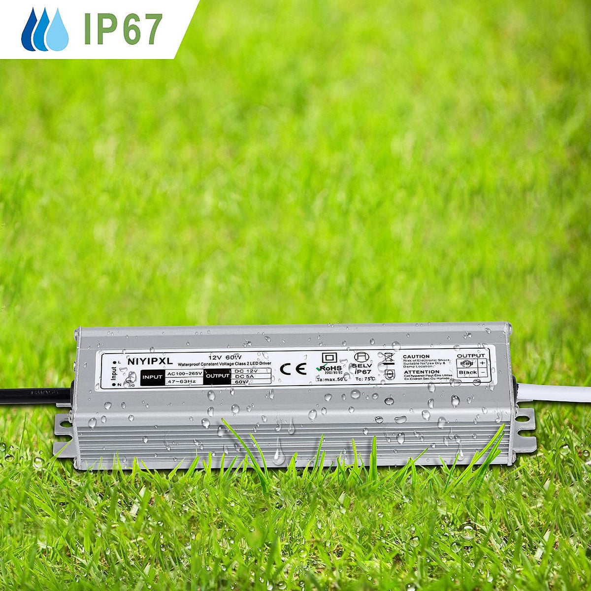 NIYIPXL LED Driver 3-prong cable enables easy outdoor connections