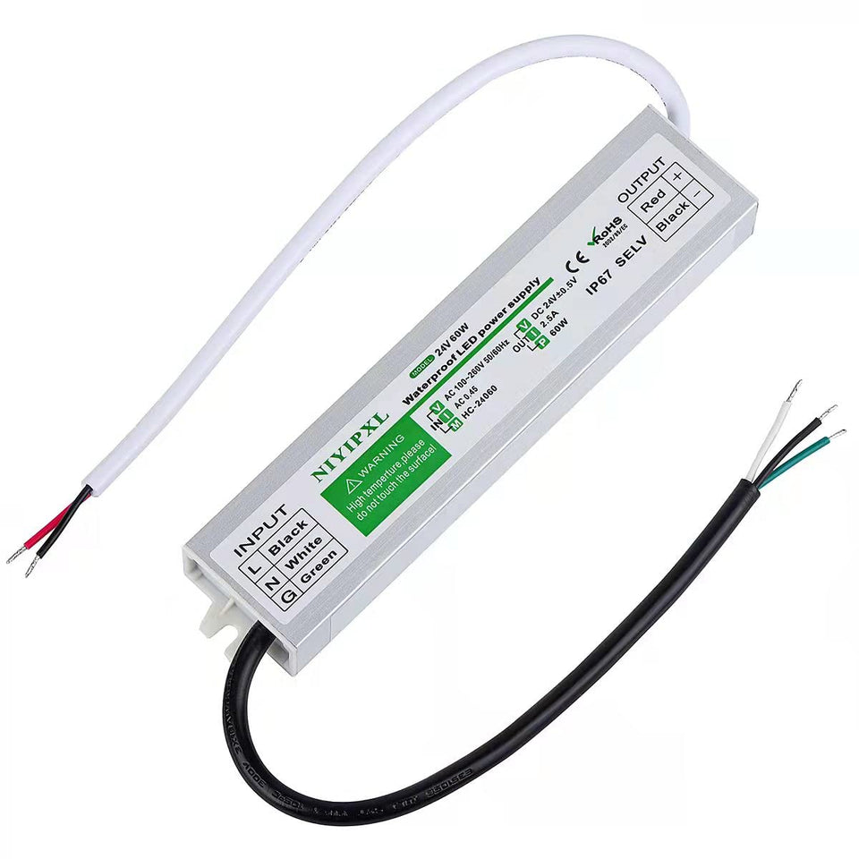 NIYIPXL 60W IP67 outdoor LED driver in rugged housing for weatherproof power