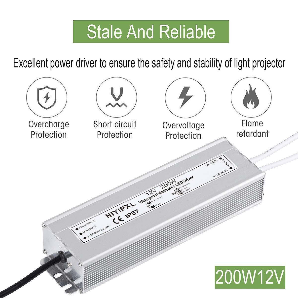 NIYIPXL LED Driver aluminum housing for effective heat dissipation