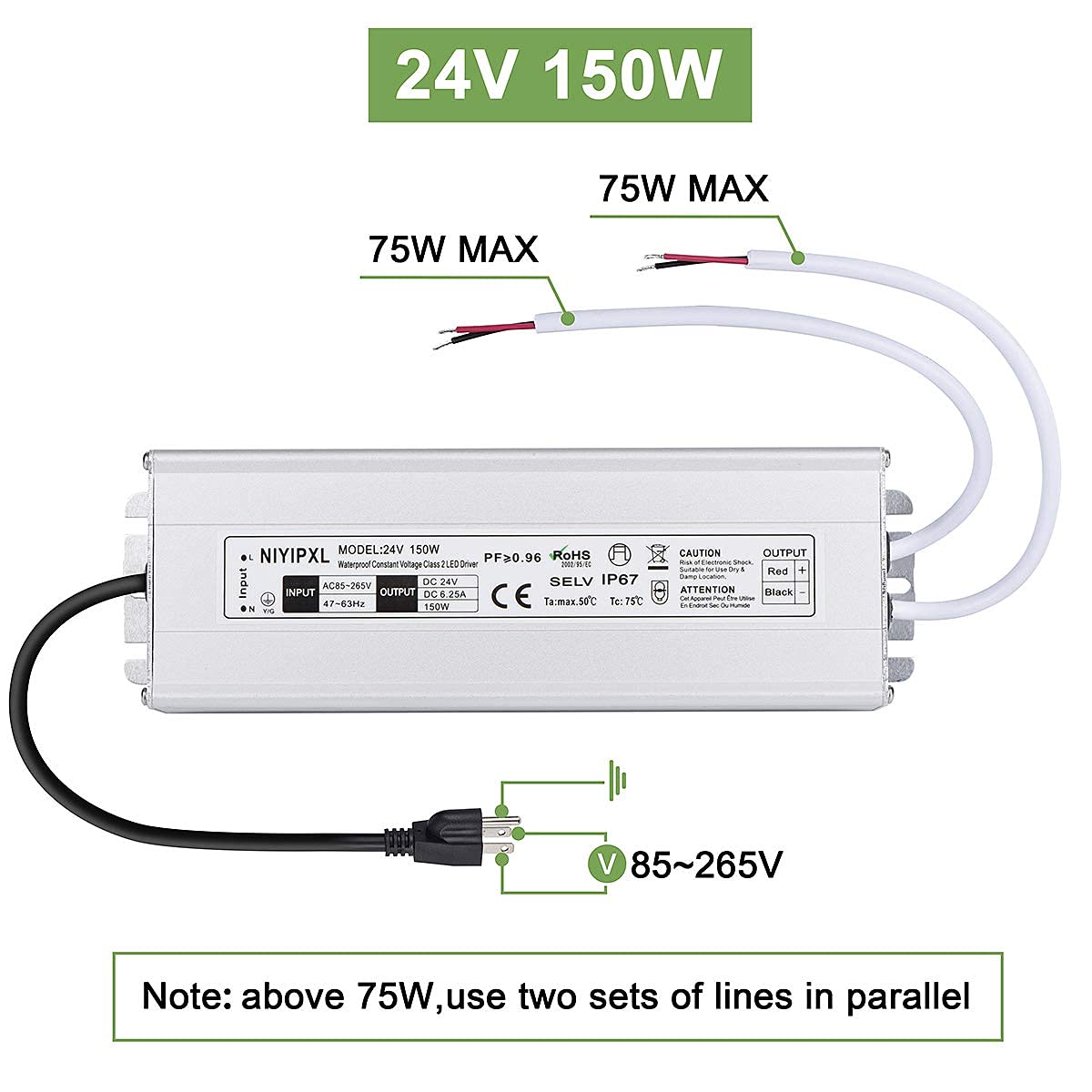 NIYIPXL Certified LED driver meets CE/ROHS for safe outdoor installations.