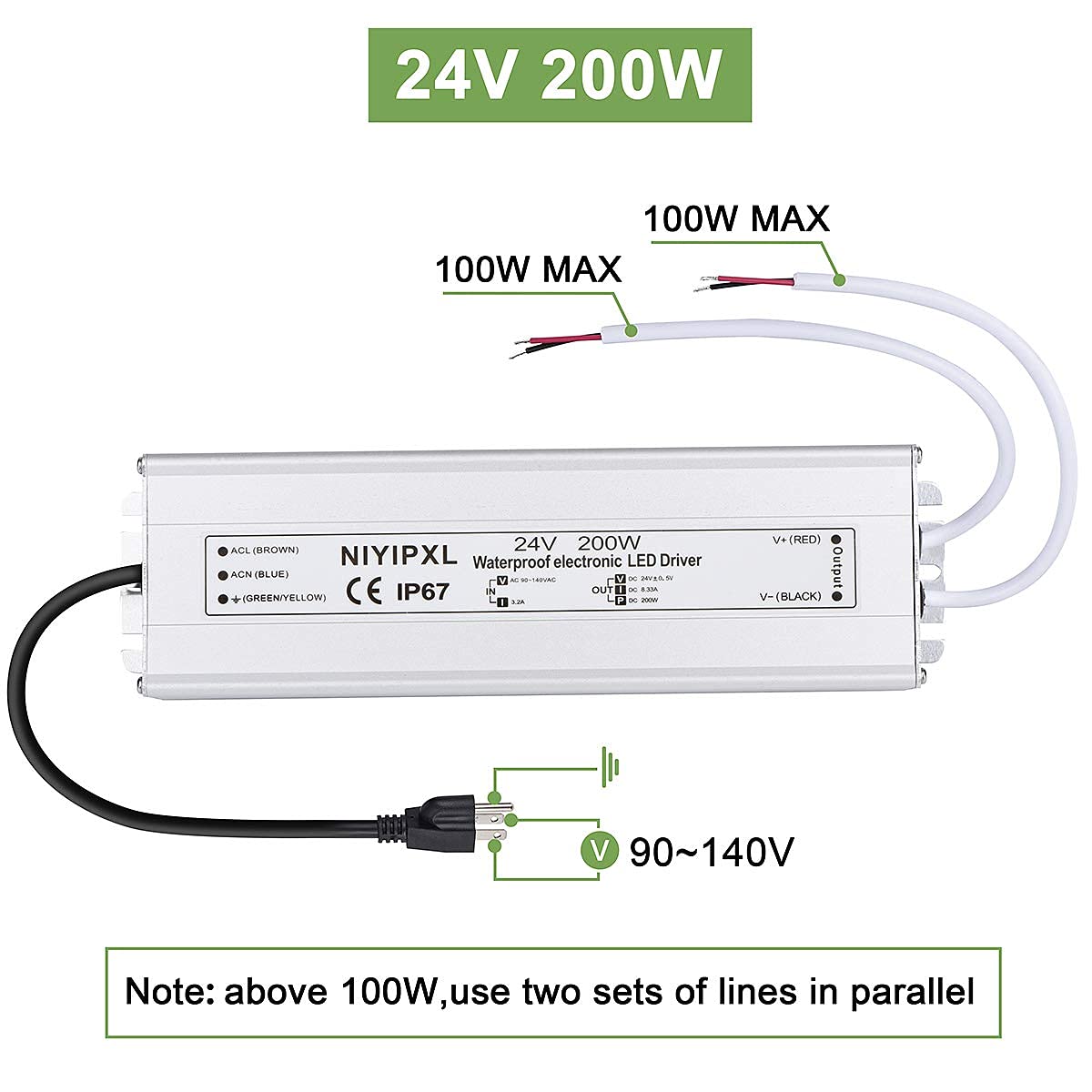 NIYIPXL LED Driver compact design fits tight spaces and outdoor installations