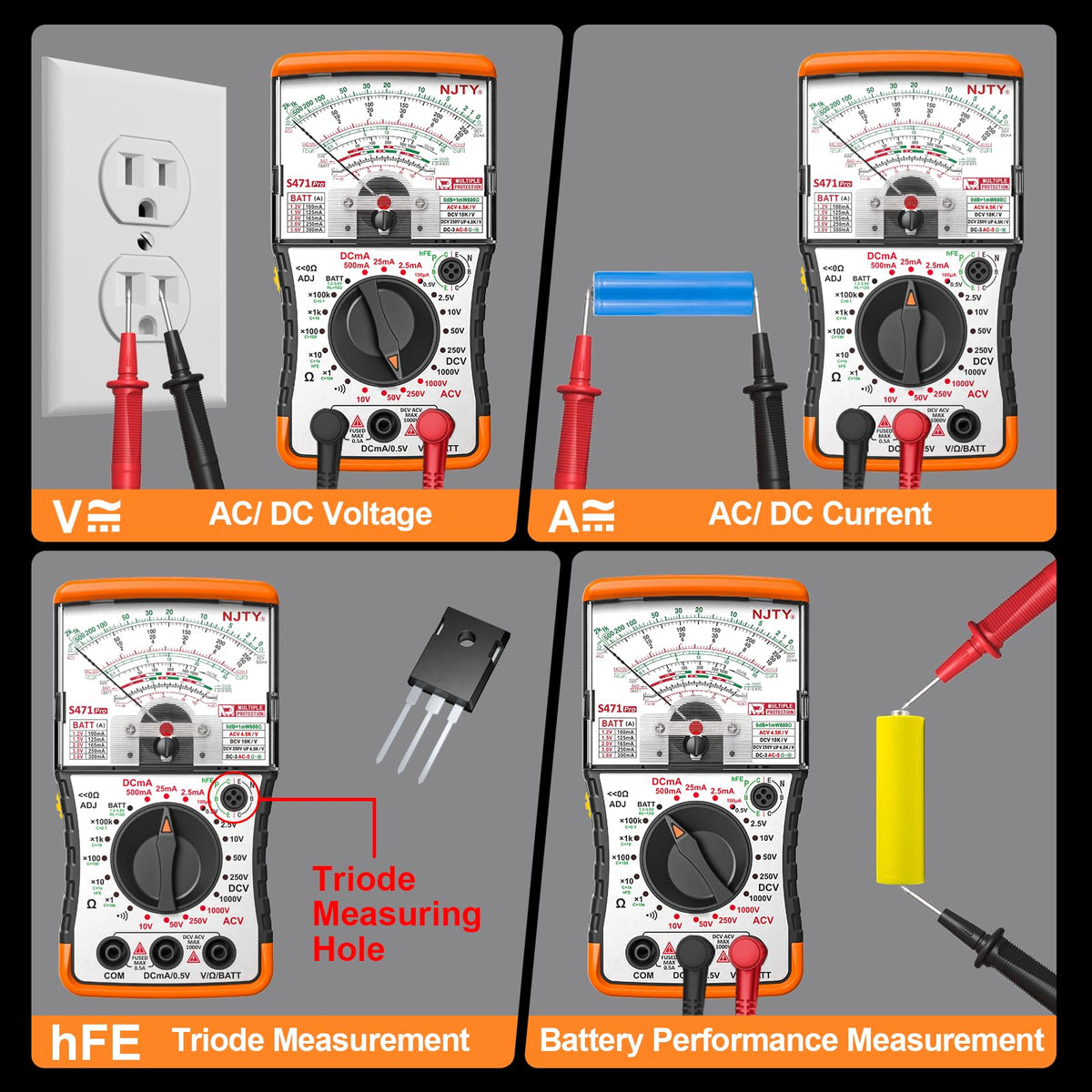 NJTY S471 dB audio level meter for system analysis