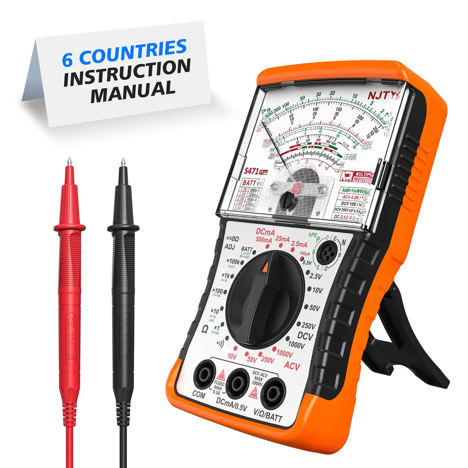 NJTY S471 front view analog pointer meter for precise voltage readings