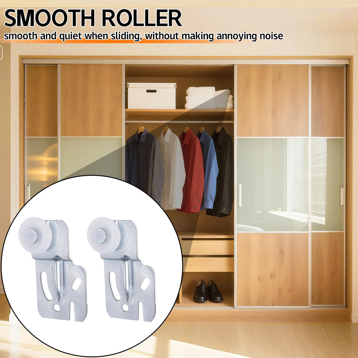 Nkiy Quen silent rollers minimize door noise during use