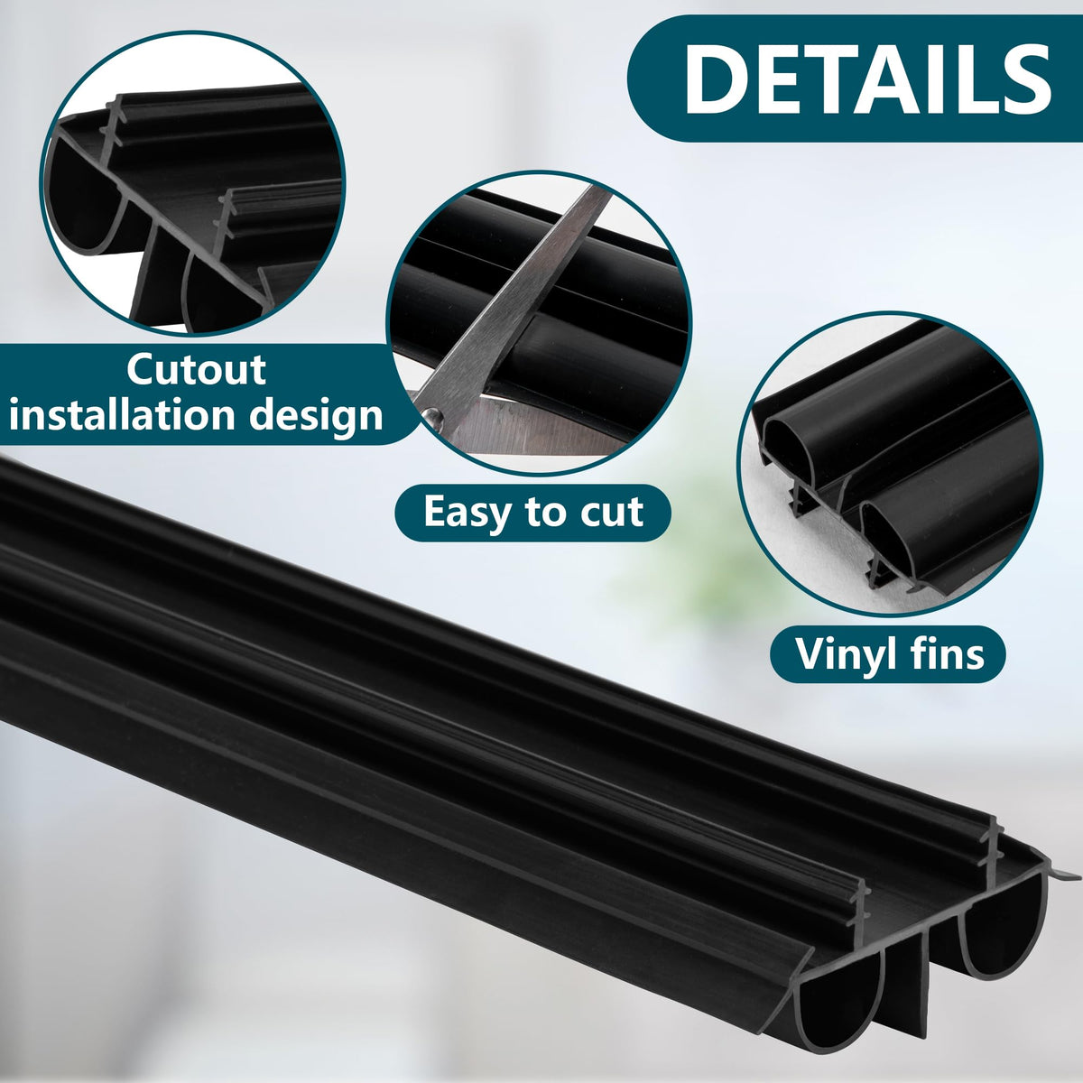 Kerf door sweep installation demonstrates a concealed, flush fit for smooth operation.