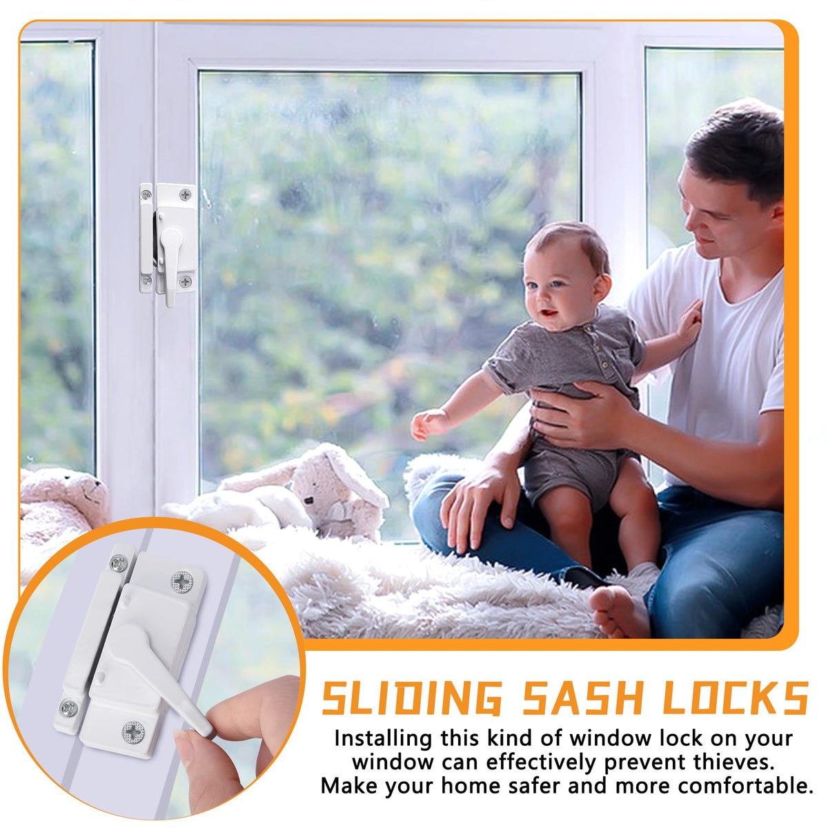 Installation step for Nkiy Quen sash lock with drill