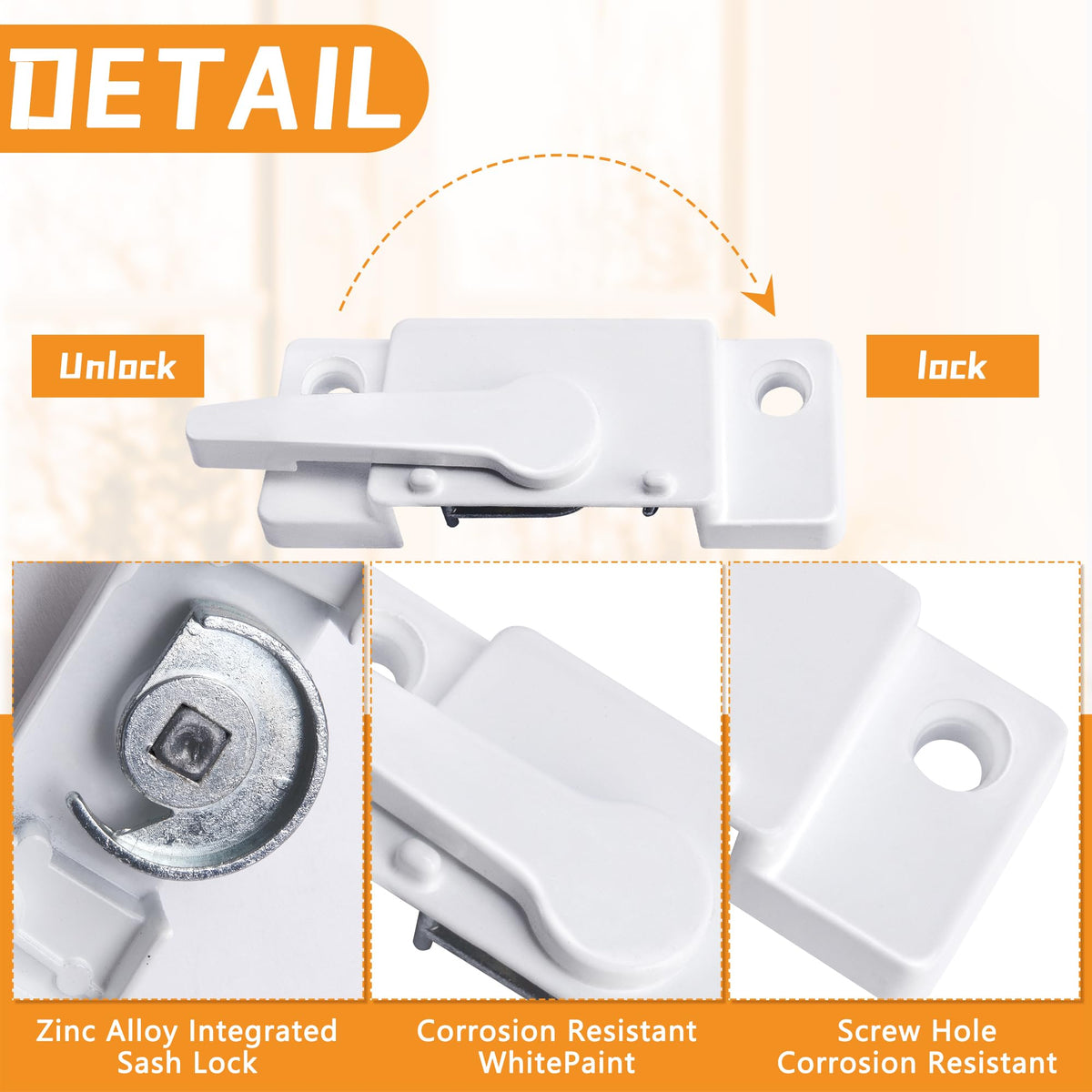 Premium alloy material of Nkiy Quen sash lock with corrosion-resistant coating