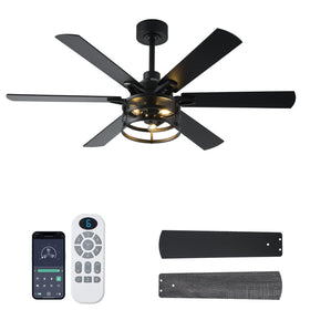 NKPU 52-inch farmhouse ceiling fan with light and remote adds stylish ambience to any living area.