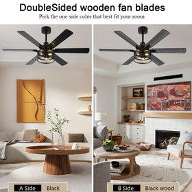 NKPU dual-finish six-blade design complements rustic and modern decors in the living space.