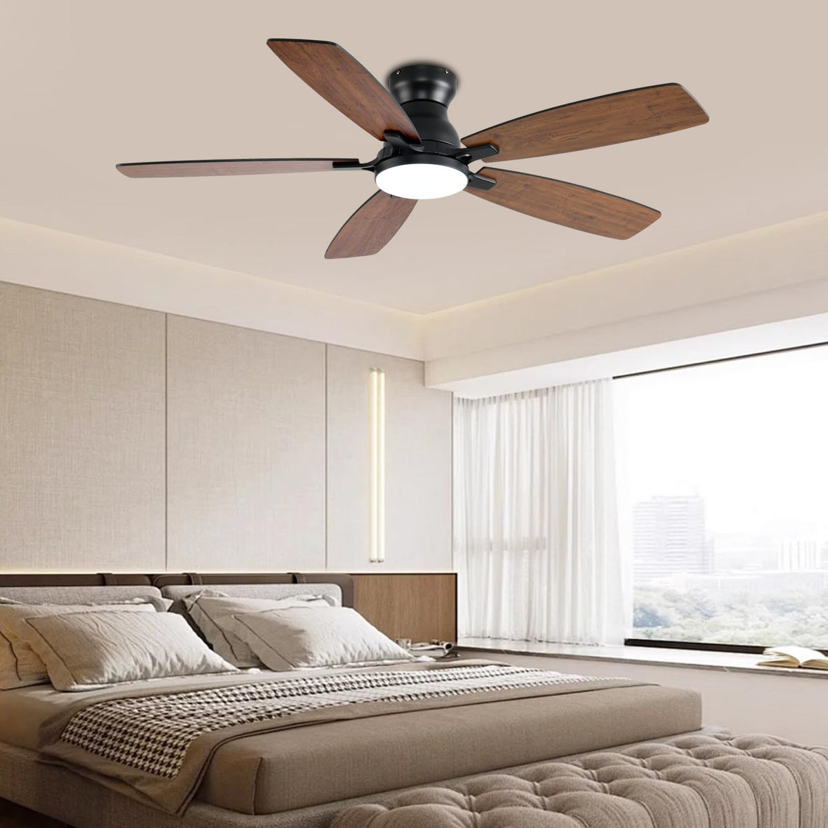 NKPU indoor outdoor use ceiling fan suitable for gazebo or porch