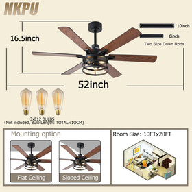 NKPU remote control enables quick light and fan adjustments.