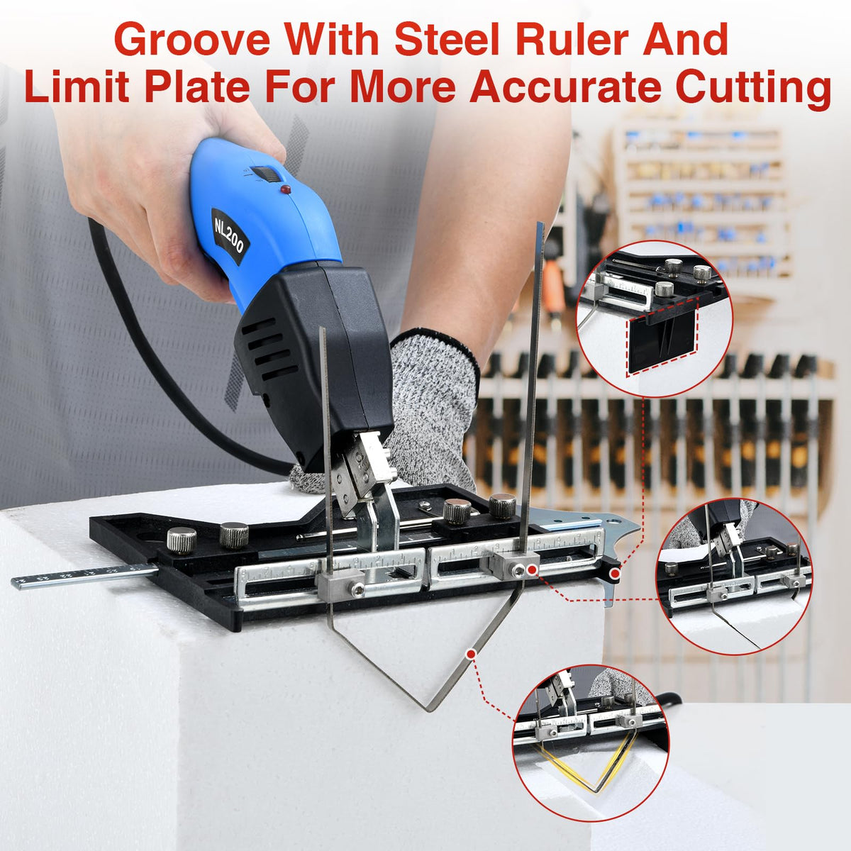 NLBFOU 5-blade set shown for versatile foam cutting and sculpting applications.