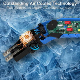 NLBFOU Air-cooled technology illustration highlighting dual fans for longer continuous work.