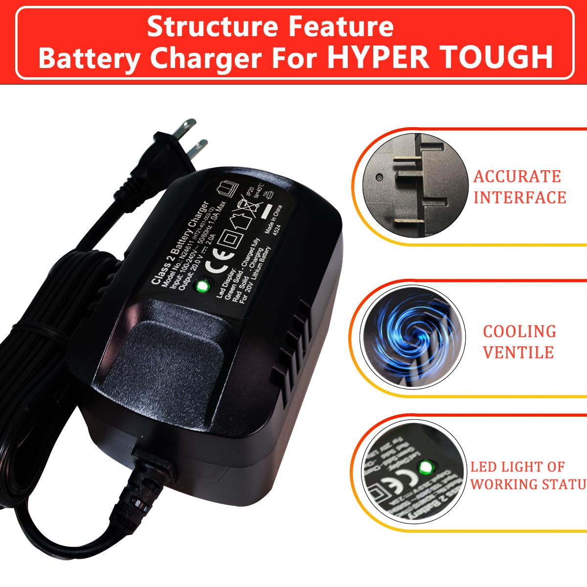Nlkvilla HT21-401-003-12 US plug indicator lights showing charging status.