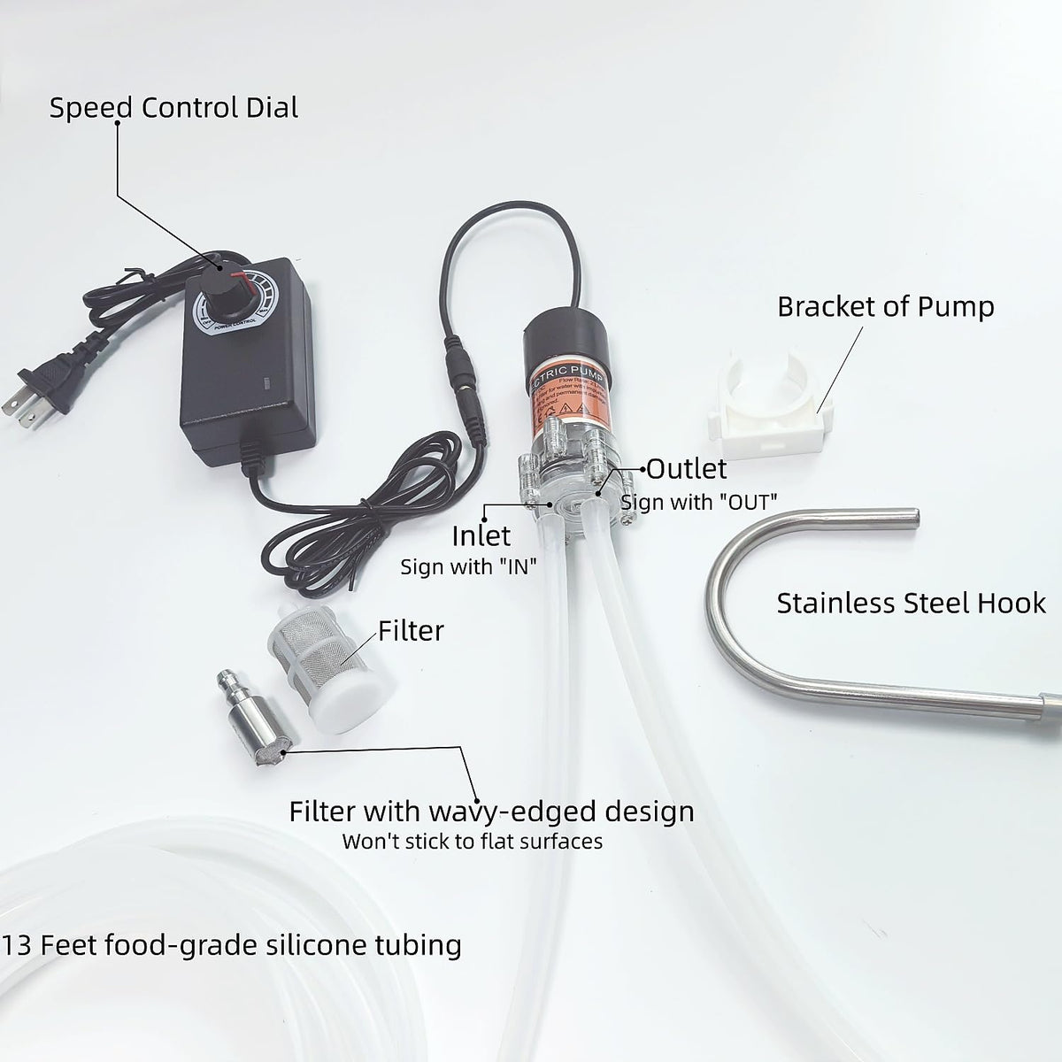 Nmifoan adjustable flow dial enables precise transfer control.
