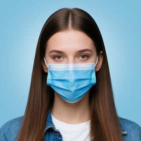 NNPCBT 500-pcs blue disposable mask box ready for family use.