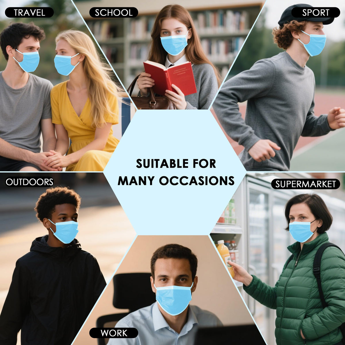 NNPCBT blue mask ideal for travel and outdoor activities.