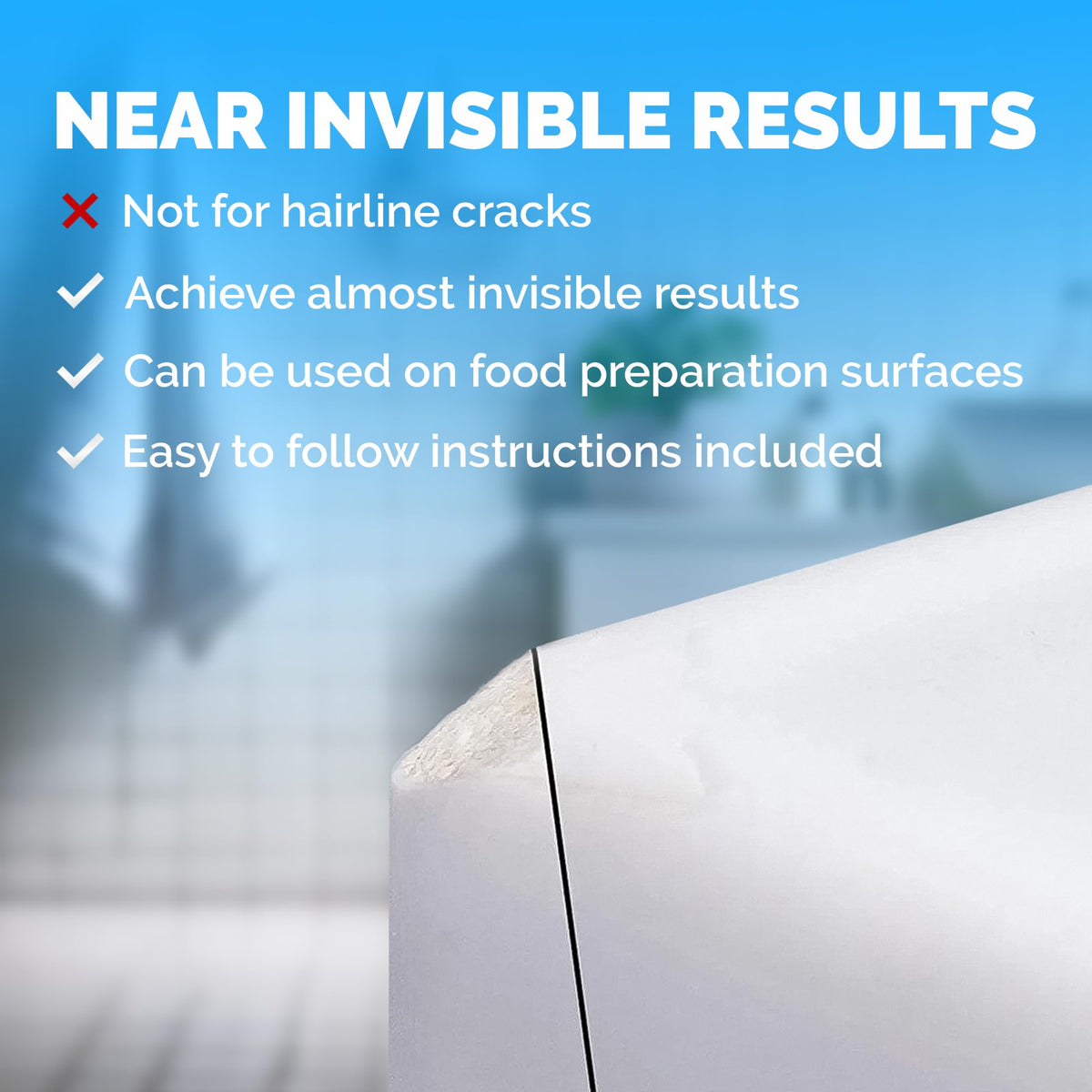 NNREPAIR quartz color options display: clear, white acrylic, dark white—match surfaces precisely