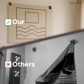 Dark beech wood texture highlights a premium gallery-style finish