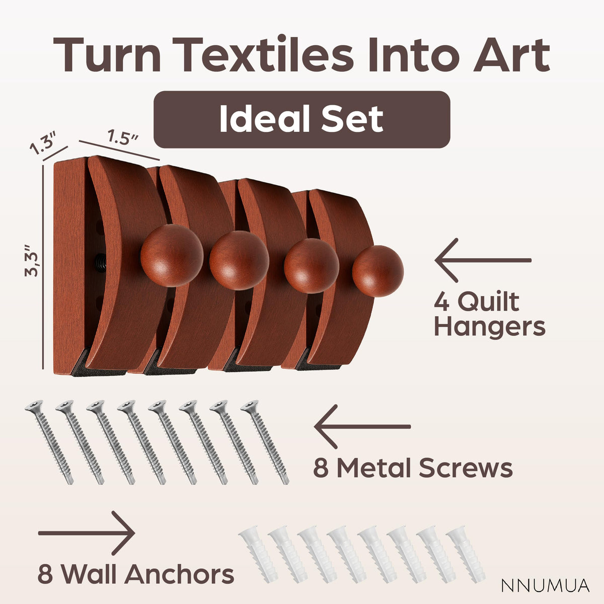 Close-up of the non-slip grip on the NNUMUA quilt hanger protecting fabrics
