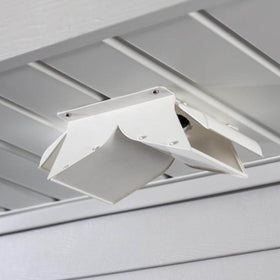 No-Pest Vent dual door design closeup shows bird-proof feature and backdraft prevention.