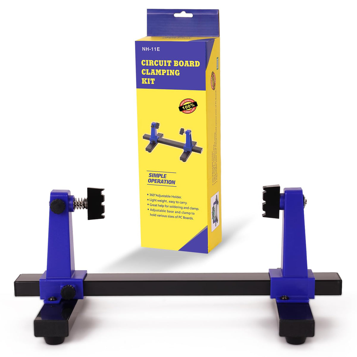 Noah anti-slip feet stabilize the base for precise, clutter-free work