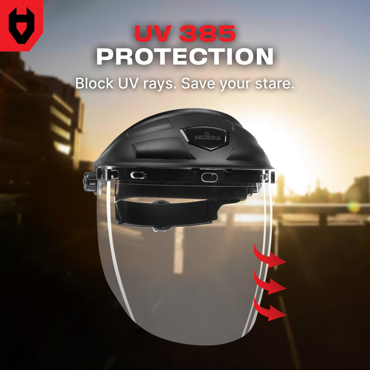 NoCry premium face shield UV protection—block exposure during outdoor work.