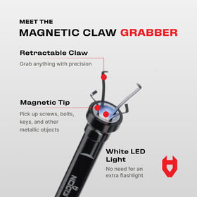 NoCry 4-finger retractable claw close-up showing secure grip on items
