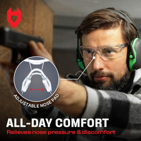 NoCry adjustable temples and nose pad for a customizable, comfortable fit