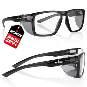 NoCry safety glasses with side shields protect eyes from debris.