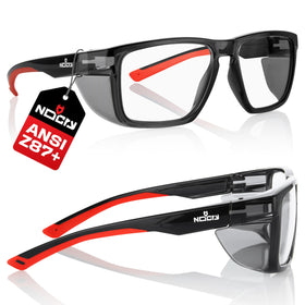NoCry ANSI Z87.1 safety glasses front view with side shields for full eye protection