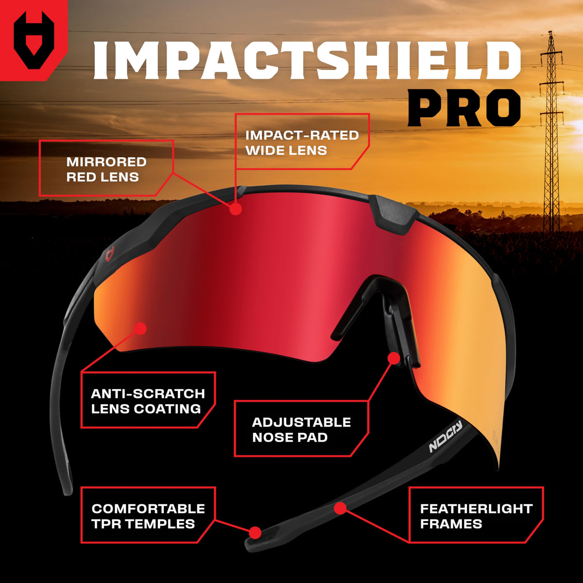 NoCry safety glasses with impact-resistant polycarbonate lenses for durability
