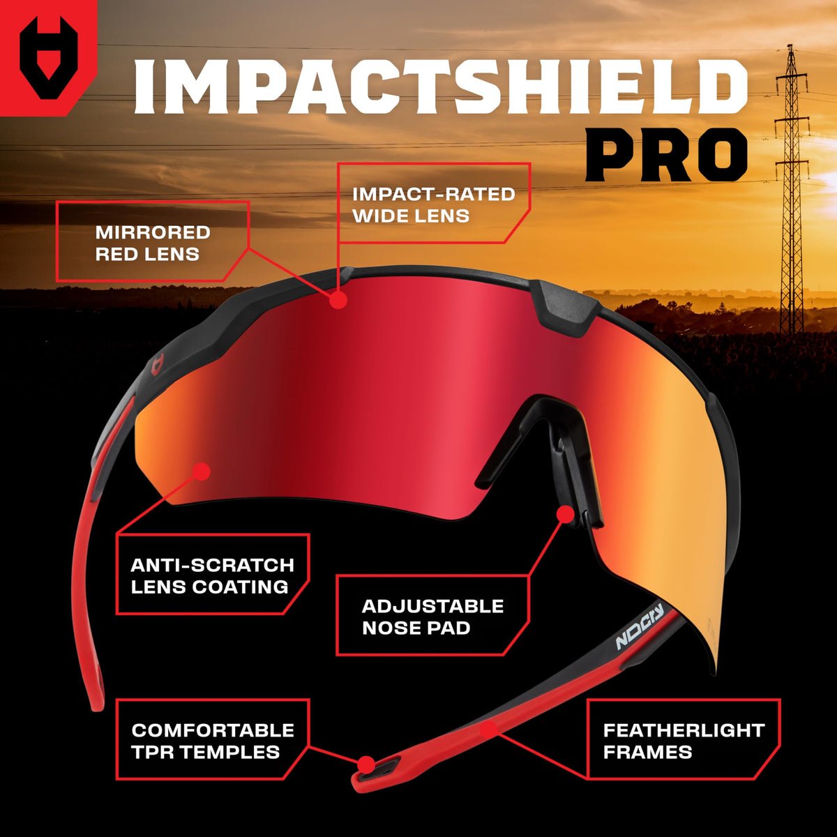 NoCry safety glasses show soft nose pad for comfortable all-day wear.