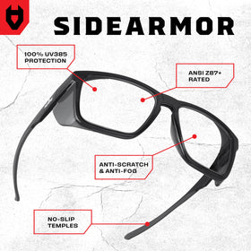 NoCry anti-fog safety glasses with coated lenses for clear vision.