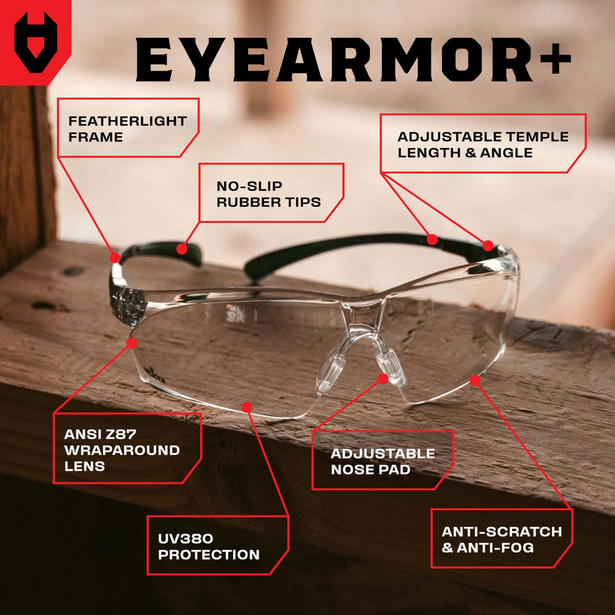 NoCry anti-fog lens technology maintains clear visibility in challenging environments.