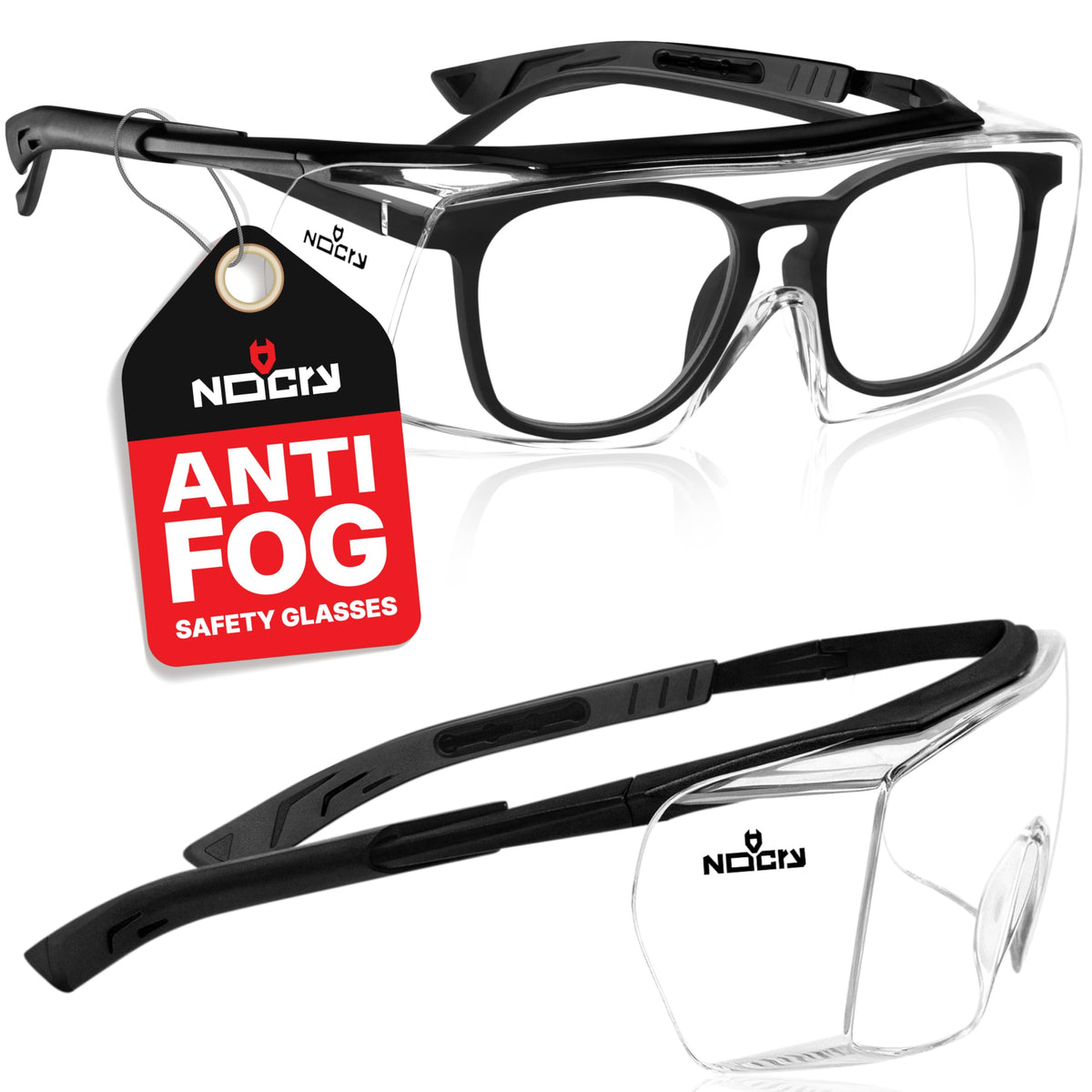 NoCry anti-fog over-glasses lens ensures crystal-clear vision during work and play.