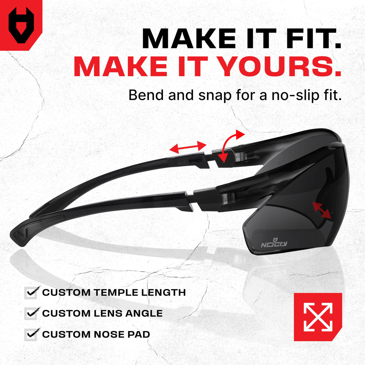 NoCry anti-scratch coating on lenses supports durable daily use