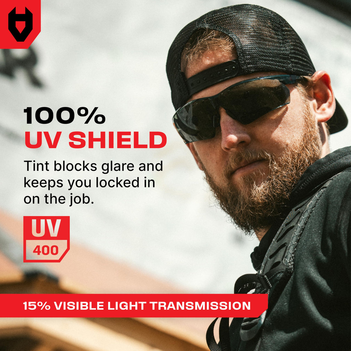 NoCry sunglasses offer 100% UV protection during outdoor tasks